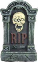 EUROPALMS Halloween Grabstein mit Schdel, 56cm