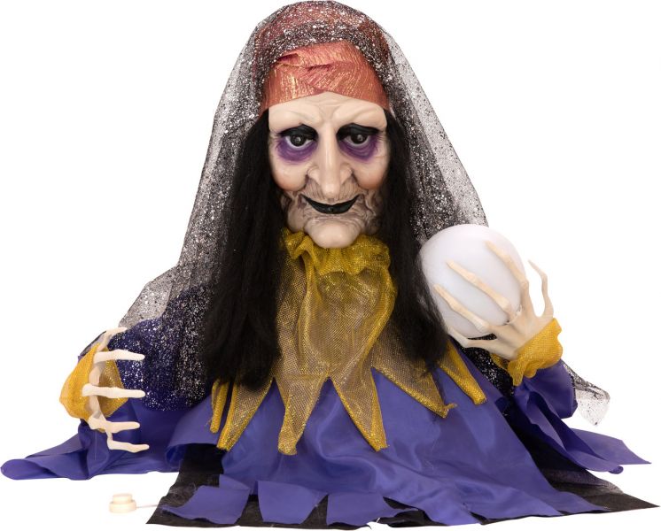 EUROPALMS Halloween Figur Wahrsagerin, animiert 50cm