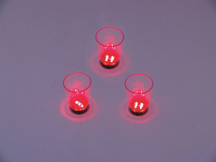 EUROPALMS LED-Glas 2cl mit Würfelspiel, rot, 3x