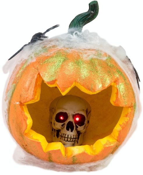 EUROPALMS Halloween Kürbis im Spinnennetz, 25cm